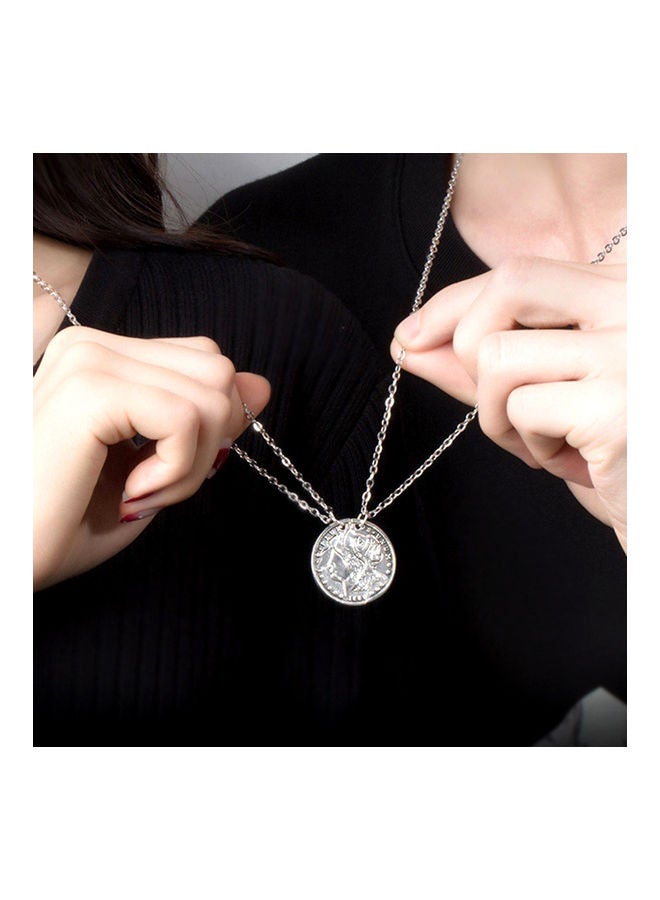 NIBEMINENT 2-Piece Deer Puzzle Disc Pendant Couple Necklace  - Image 2