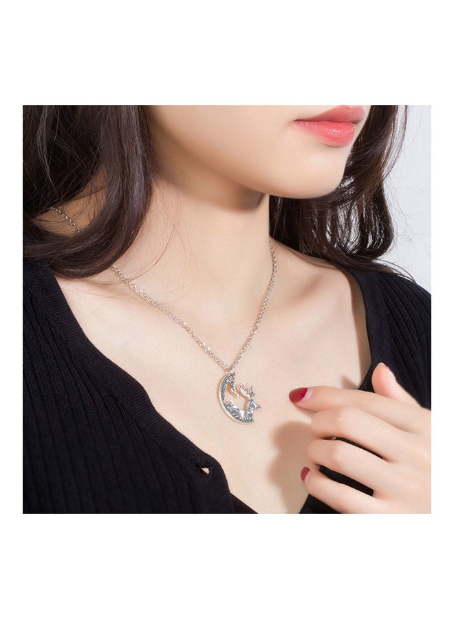NIBEMINENT 2-Piece Deer Puzzle Disc Pendant Couple Necklace  - Image 3
