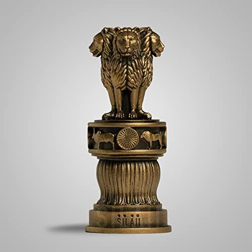 SILAII Ashoka Pillar Sculpture - 5 Inch, Antique Bronze Finish - Handmade Indian Heritage Art - Image 5