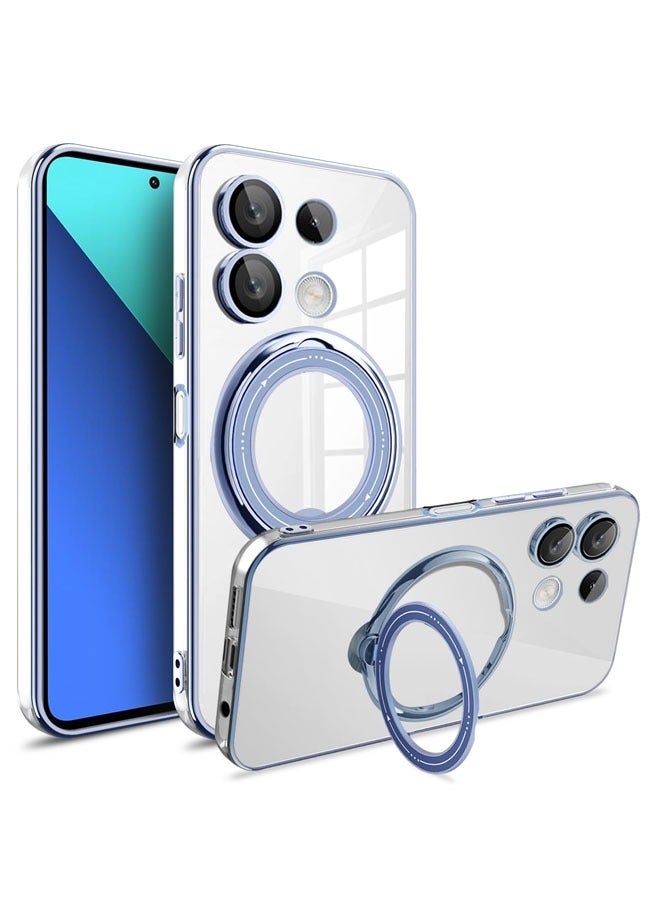 مناسبة لهاتف Xiaomi Redmi Note 13 4G/13 Pro Plus 5G: حافظة هاتف شفافة مطلية وحافظة هاتف مغناطيسية.