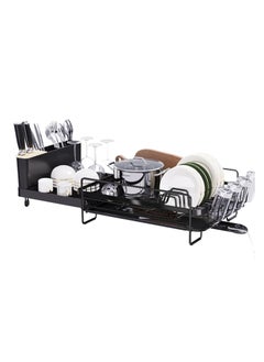 TYCOM Tycom Dish Rack  Expandable Drying Stand Dish Rack- Dish Rack Kitchen Organizer -Dish Rack With Tableware Cutting Board Rack, Dish Rack Drainer Board Rack, 1-Tier(Expandable BLACK）  - Image 1