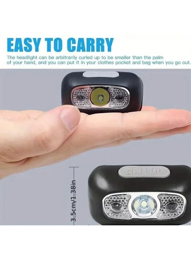 1PC Mini Compact Headlamp Sensor Multiple Lighting Modes Quick Charging - Image 4