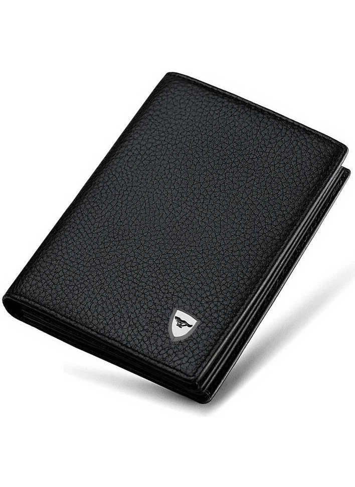 Septwolves Premium Luxury Black Genuine Leather Card Holder & Men's Wallet