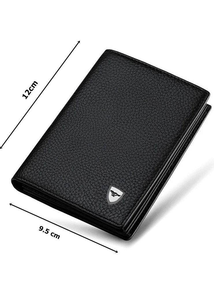 Septwolves Premium Luxury Black Genuine Leather Card Holder & Men's Wallet