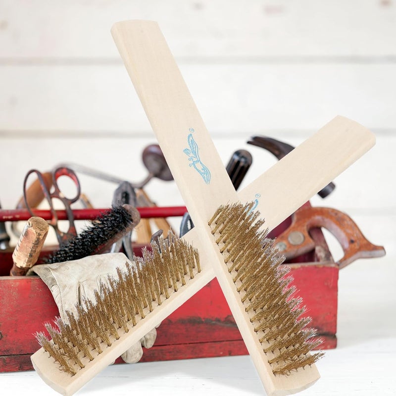 2Pcs Steel Wire Cleaning Brush Set for Rust and Slag Removal Multi-Function Wire Cup Brush with Soft Bristles for Metal Surface Cleaning - Image 2