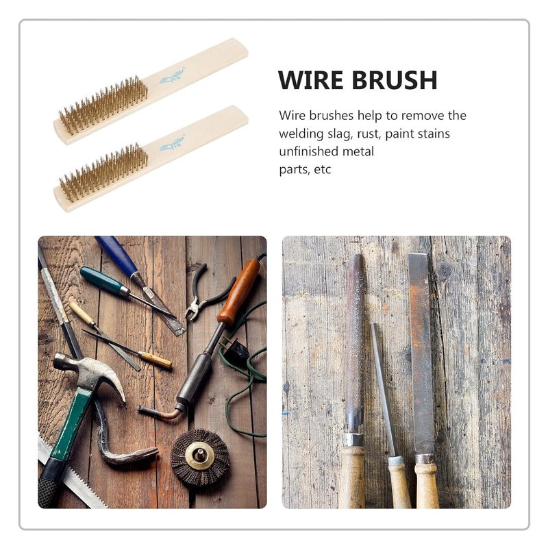 2Pcs Steel Wire Cleaning Brush Set for Rust and Slag Removal Multi-Function Wire Cup Brush with Soft Bristles for Metal Surface Cleaning - Image 3