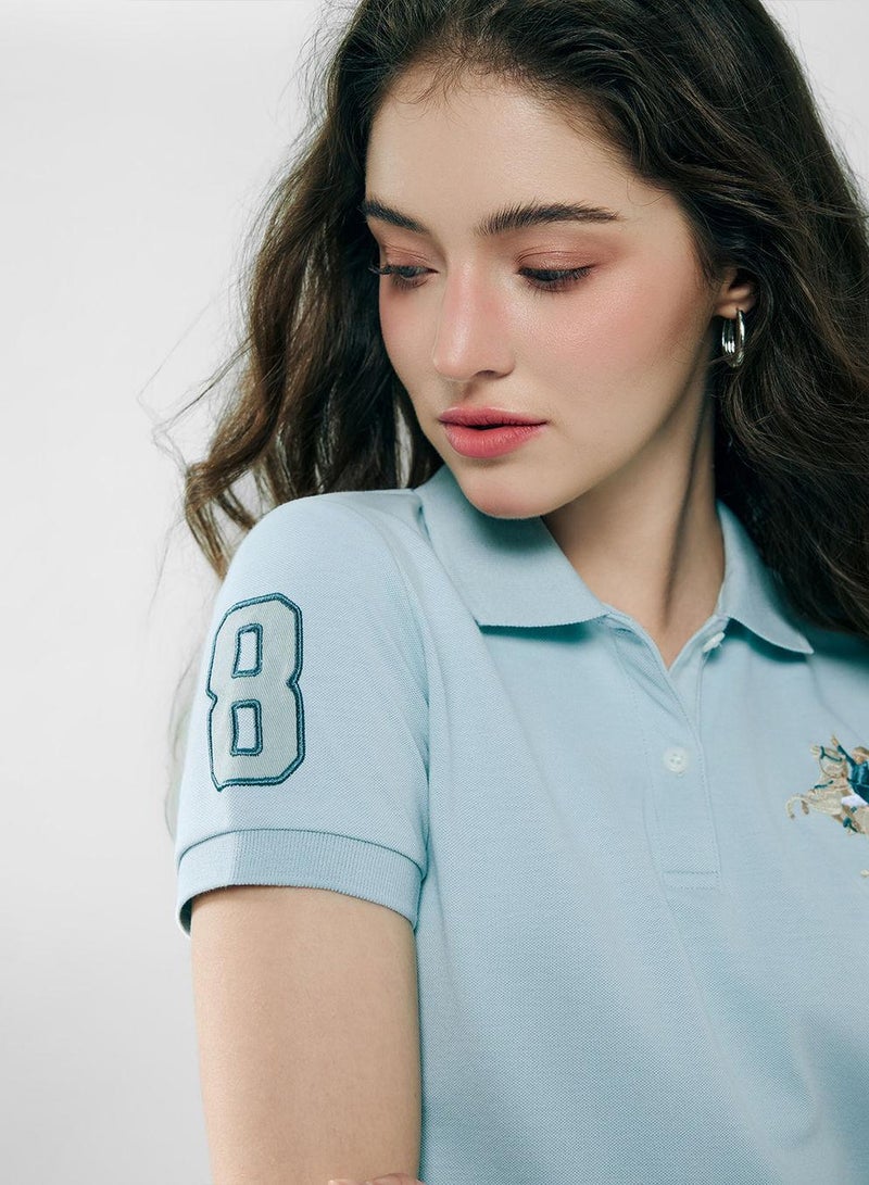 GIORDANO Women’s Slim Fit Embroidered Napoleon Polo - Image 4