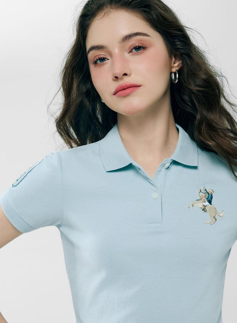 GIORDANO Women’s Slim Fit Embroidered Napoleon Polo - Image 3