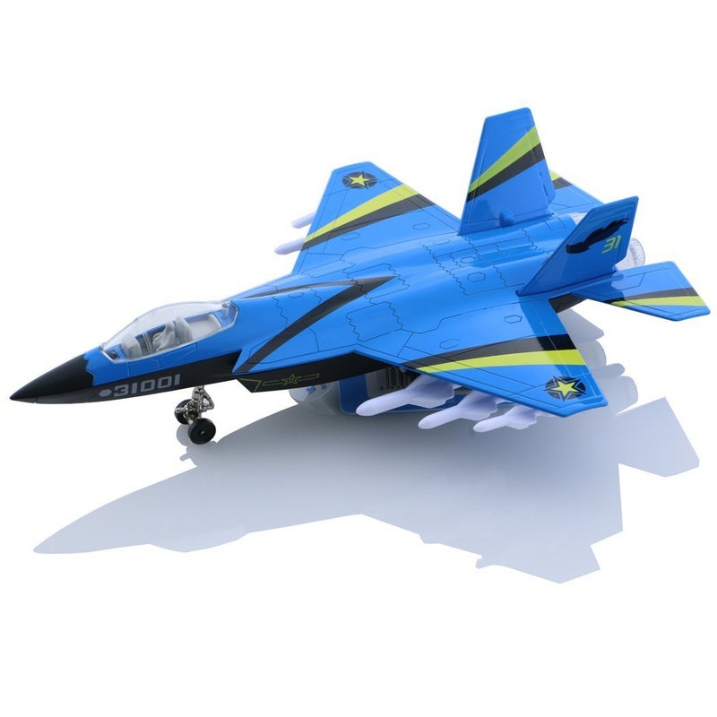 هسوميد Alloy PlanesAirplaneAircraft Toy with Pull Back Stealth Bombers and Fighter Planes Black Blue - Image 3