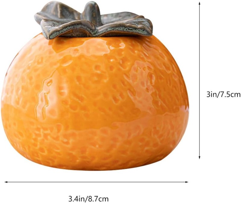 DECHOUS Ceramic Orange Shaped Tea Container 210ml Sealing Jar Loose Tea Leaf Storage Canister Home Kitchen Airtight Food Storage Jar - Image 2