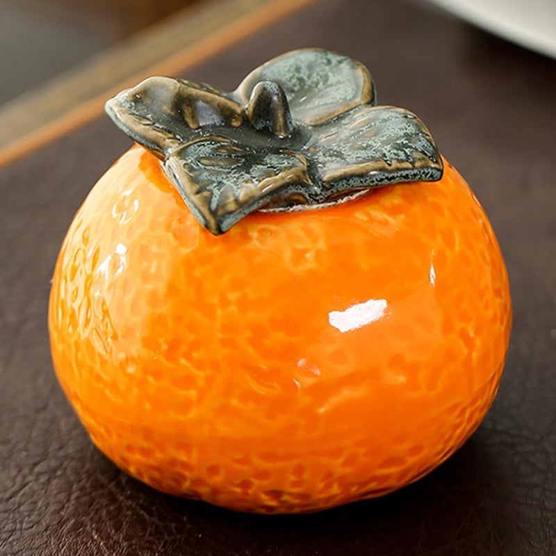 DECHOUS Ceramic Orange Shaped Tea Container 210ml Sealing Jar Loose Tea Leaf Storage Canister Home Kitchen Airtight Food Storage Jar - Image 5
