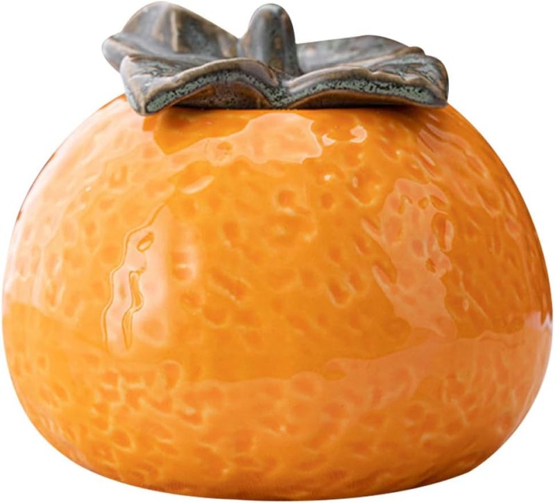 DECHOUS Ceramic Orange Shaped Tea Container 210ml Sealing Jar Loose Tea Leaf Storage Canister Home Kitchen Airtight Food Storage Jar - Image 1