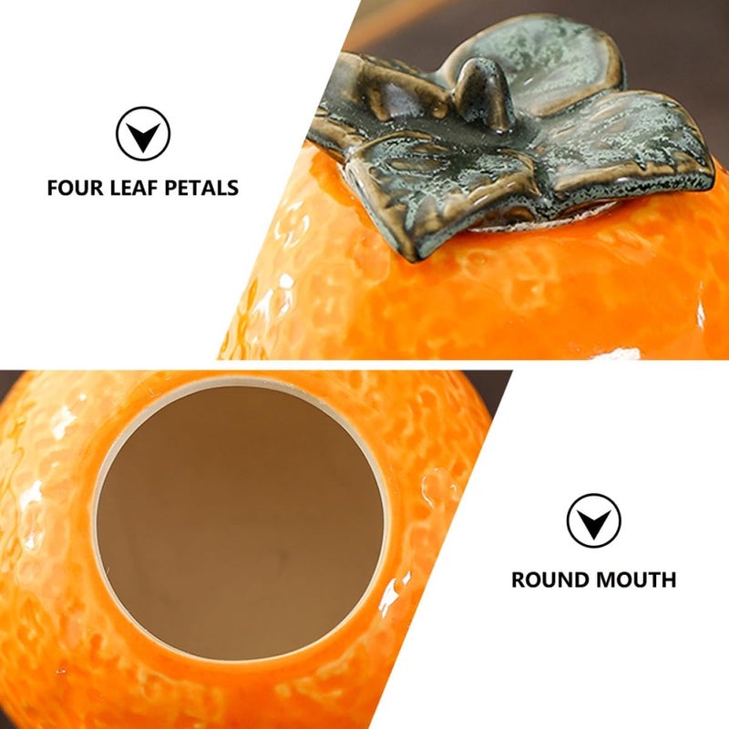DECHOUS Ceramic Orange Shaped Tea Container 210ml Sealing Jar Loose Tea Leaf Storage Canister Home Kitchen Airtight Food Storage Jar - Image 3