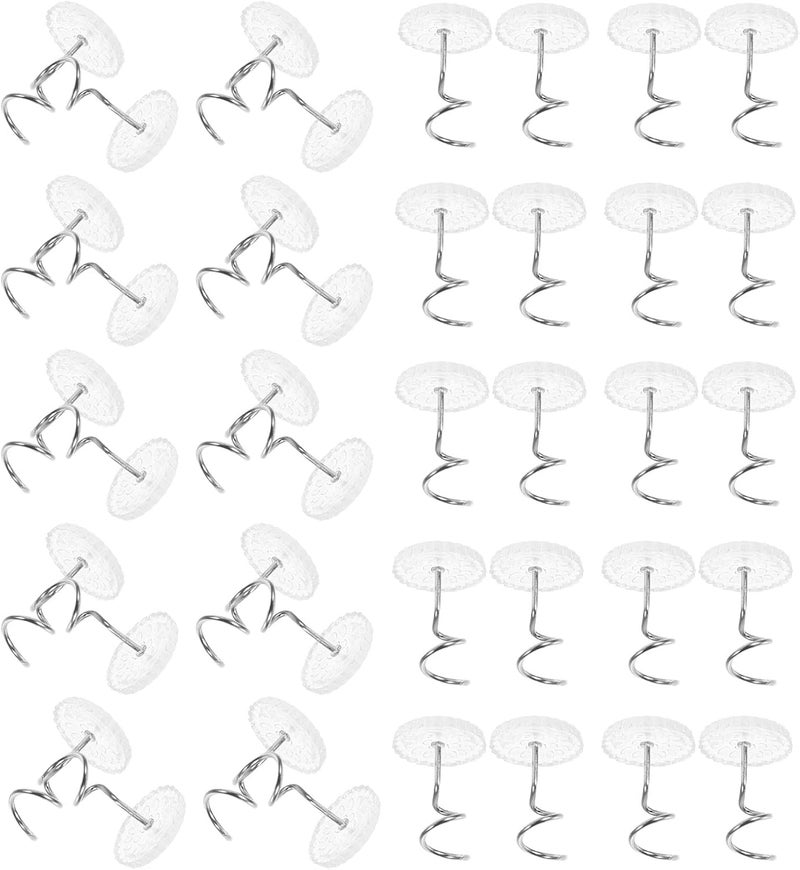 50pcs Stainless Steel Spiral Upholstery Tacks with Heads for Sofa Covers Bedskirts Fabric Fixing Pins Indoor Furniture Nail Accessories - Image 1