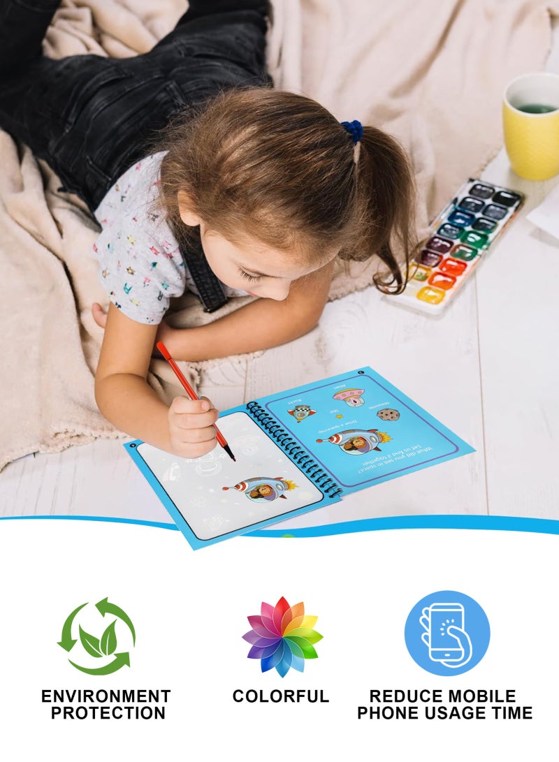 أوربازار [قابلة لإعادة الاستخدام] - صفحات تمتلئ بألوان زاهية عند البلل وتختفي تلقائيًا بعد جفافها من 5 إلى 10 دقائق، ليتمكن الأطفال من الرسم واللعب مجددًا. دفاتر الرسم المائية الممتعة قابلة لإعادة الاستخدام، وليست للاستخدام مرة واحدة. - Image 5