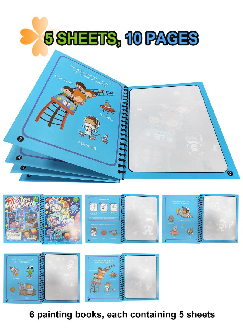 أوربازار [قابلة لإعادة الاستخدام] - صفحات تمتلئ بألوان زاهية عند البلل وتختفي تلقائيًا بعد جفافها من 5 إلى 10 دقائق، ليتمكن الأطفال من الرسم واللعب مجددًا. دفاتر الرسم المائية الممتعة قابلة لإعادة الاستخدام، وليست للاستخدام مرة واحدة. - Image 3