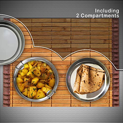 MARU Steel Tiffin Box for School/Office 400ml, Airtight Lunch Containers with Compartments & Small Partiton Plate, Easy to Carry & Clean, Perfect for Men, Women & Kids for Daily Use & Multipurpose - Image 5