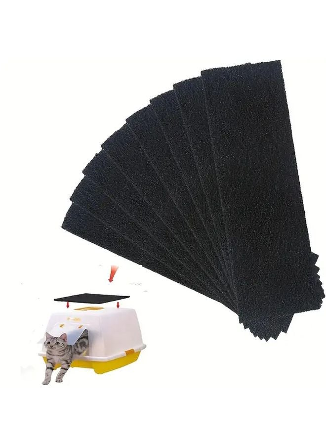 6 مرشحات كربون منشط لإزالة الروائح مقاس 10 × 3.6 × 0.16 بوصة لصناديق الفضلات ذات التنظيف الذاتي - Image 2