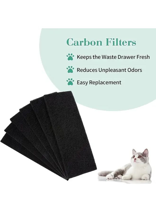 6 مرشحات كربون منشط لإزالة الروائح مقاس 10 × 3.6 × 0.16 بوصة لصناديق الفضلات ذات التنظيف الذاتي - Image 5