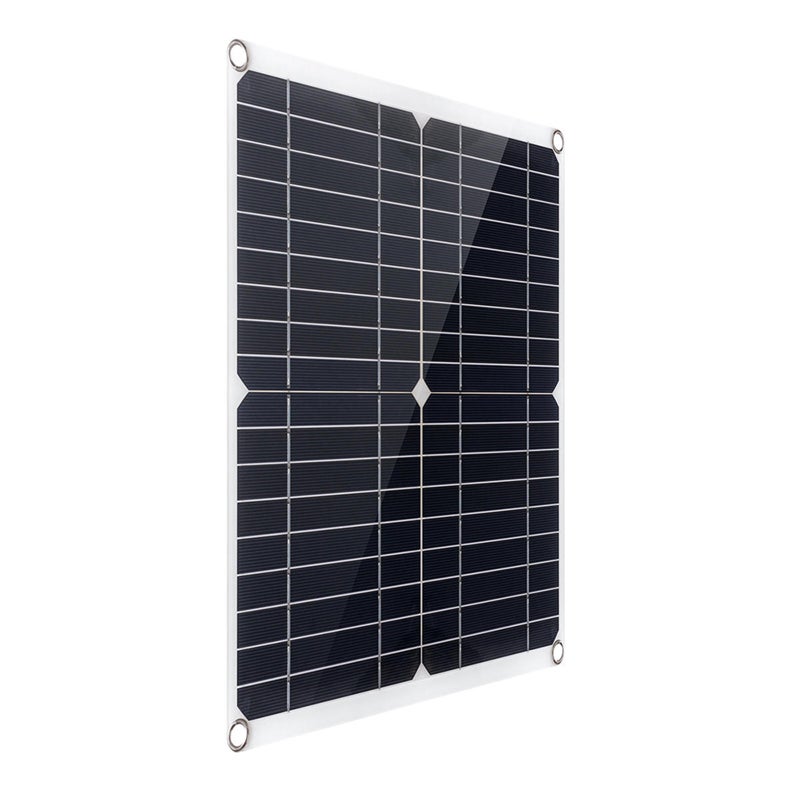 Portable 300W Solar Flexible Panel Kits Monocrystalline Silicon Solar Panel with 30A Controller Dual USB Charging Port DC5521 Battery Clamp Interface for Charging 5V Mobile Phones Sports Cameras, 12V - Image 2