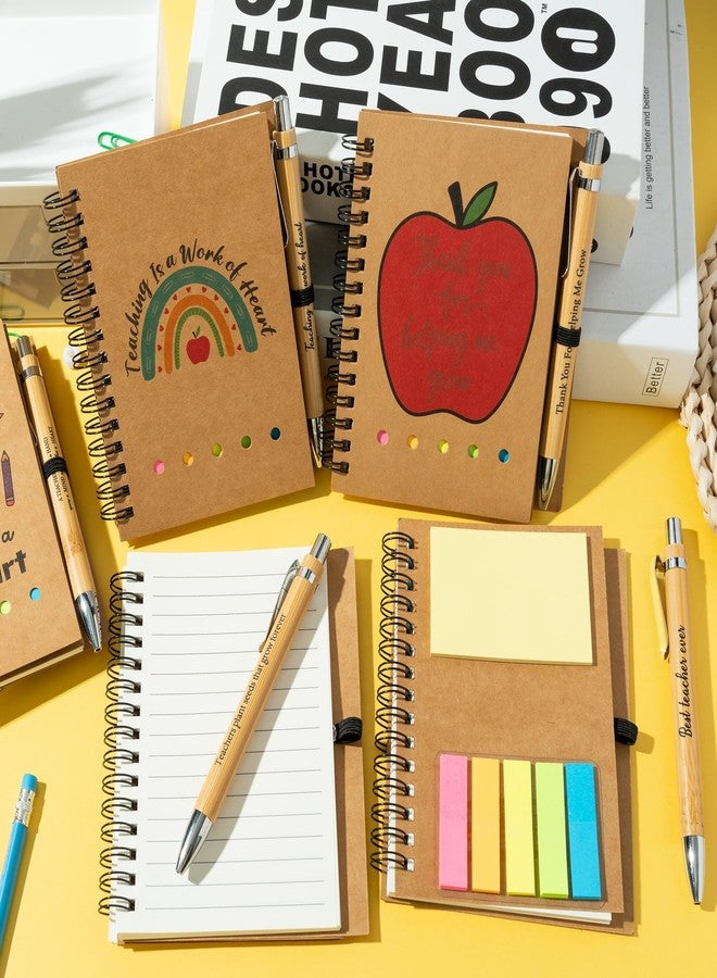 ANGOLIO 12Pcs Teacher Appreciation Gift Inspirational Bulk Spiral Notebook Sticky Note with Pens Thank You Gift for Teachers Inspirational Journal Memo Notes for School Office Summer Birthday Gifts - Image 4