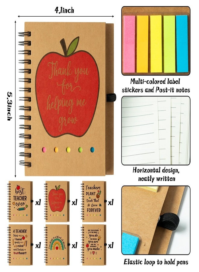 ANGOLIO 12Pcs Teacher Appreciation Gift Inspirational Bulk Spiral Notebook Sticky Note with Pens Thank You Gift for Teachers Inspirational Journal Memo Notes for School Office Summer Birthday Gifts - Image 2