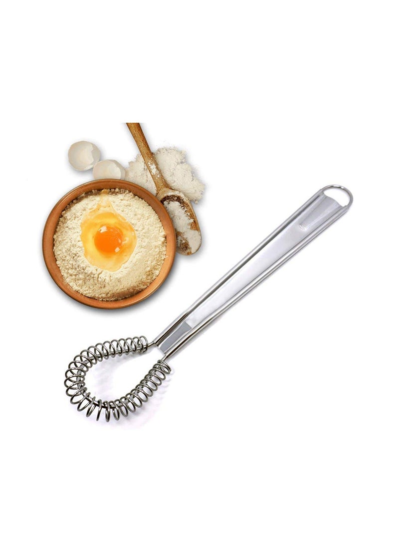 Generic Egg Beater Stainless Steel Mini Spring Coil Whisk Silicone Whisk Hand Held Sauce Stirrer Blender Milk Frother Foamer Coffee Mixer  - Image 1