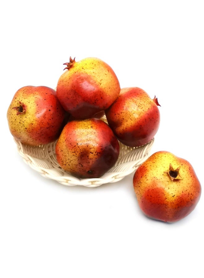 Mefier Home 6pcs Artificial Pomegranates Fake Pomegranates Artificial Fruits Vivid Pomegranates for Home Fruit Shop Supermarket Desk Office Restaurant Decorations Or Props - Image 1