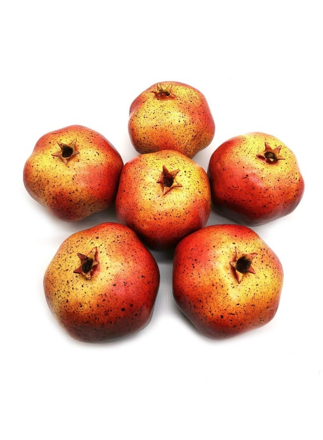 Mefier Home 6pcs Artificial Pomegranates Fake Pomegranates Artificial Fruits Vivid Pomegranates for Home Fruit Shop Supermarket Desk Office Restaurant Decorations Or Props - Image 3