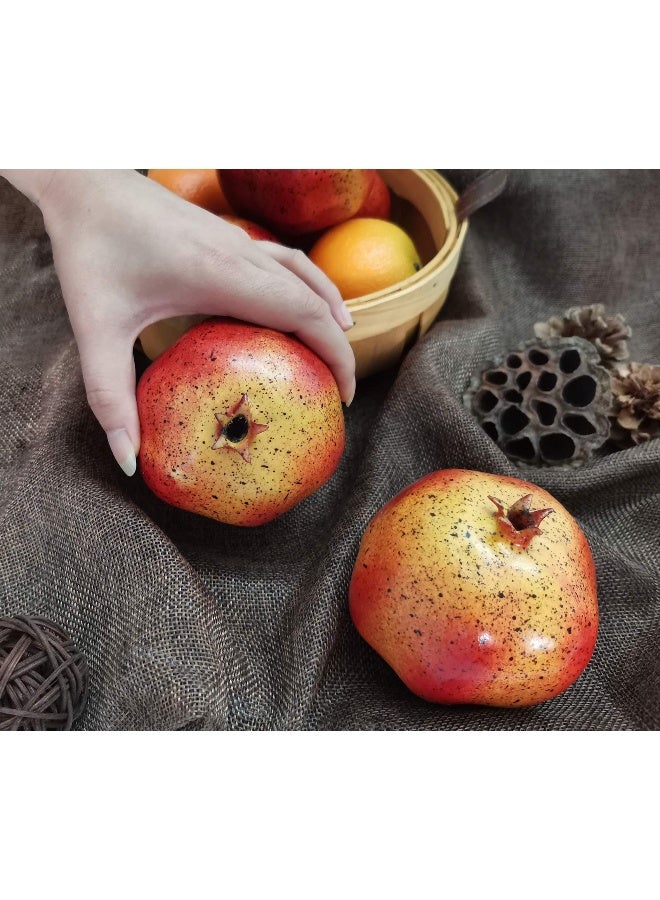 Mefier Home 6pcs Artificial Pomegranates Fake Pomegranates Artificial Fruits Vivid Pomegranates for Home Fruit Shop Supermarket Desk Office Restaurant Decorations Or Props - Image 5