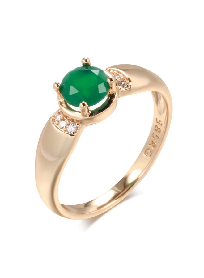 xozgdovg Popular Green Zircon Inlay Ring in Europe and America  - Image 1
