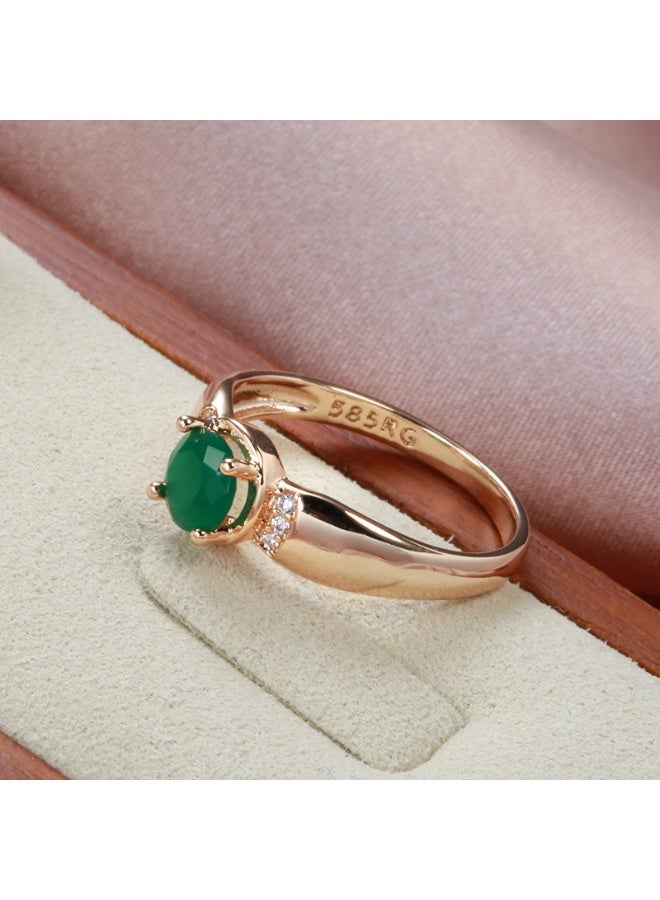 xozgdovg Popular Green Zircon Inlay Ring in Europe and America  - Image 5