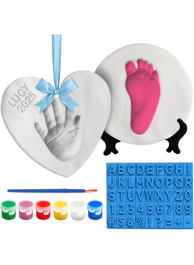 Casting Keepsakes Deluxe Clay Hand Print & Footprint Kit - Dries Stone Hard - No Bake - Air Drying (Makes 2 Plaques) - Image 1