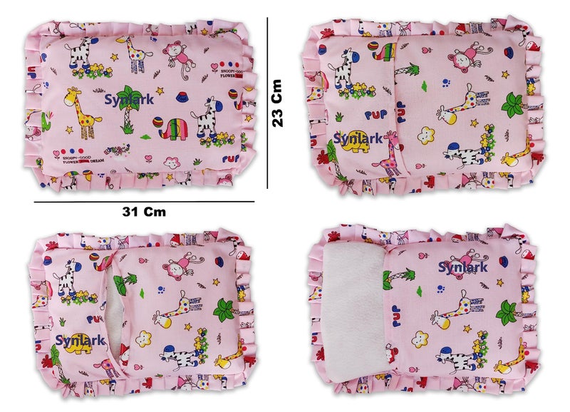 Synlark® Cotton Head Shaping Mustard Seed Rai, Head Shaping Baby Pillow (Size: 31 cm X 23 cm, 600 Grams, Rai) (Pink) - Image 5