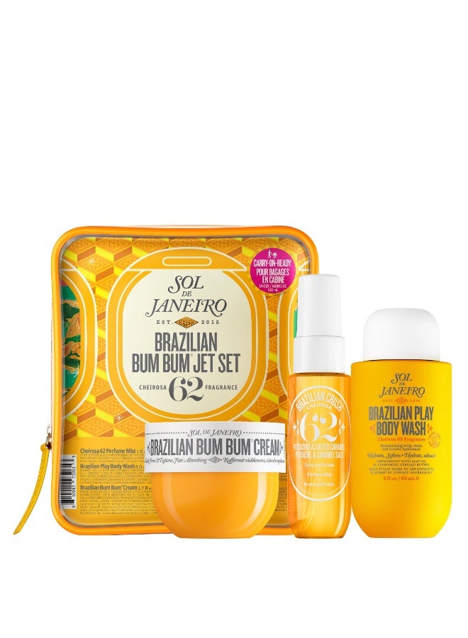 Sol de Janeiro Brazilian Crush Cheirosa 62 Travel Kit – Body Wash 90ml, Body Lotion 50ml & Perfume Mist 30ml, Fragrance Gift Set, Long Lasting Scent - Image 1