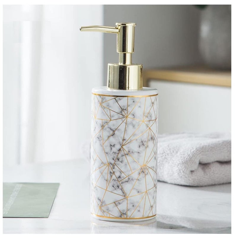 Saaikee Soap Dispenser for Bathroom and Kitchen for Liquid Handwash Ceramic 300 ML White - Image 1