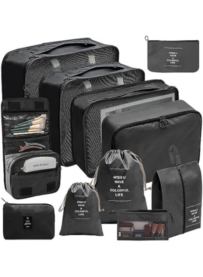 GGEROU Packing Cubes Set of 11, Waterproof Travel Luggage Packing Organizers Set, Travel Accessories Large Toiletries Bag - Image 1