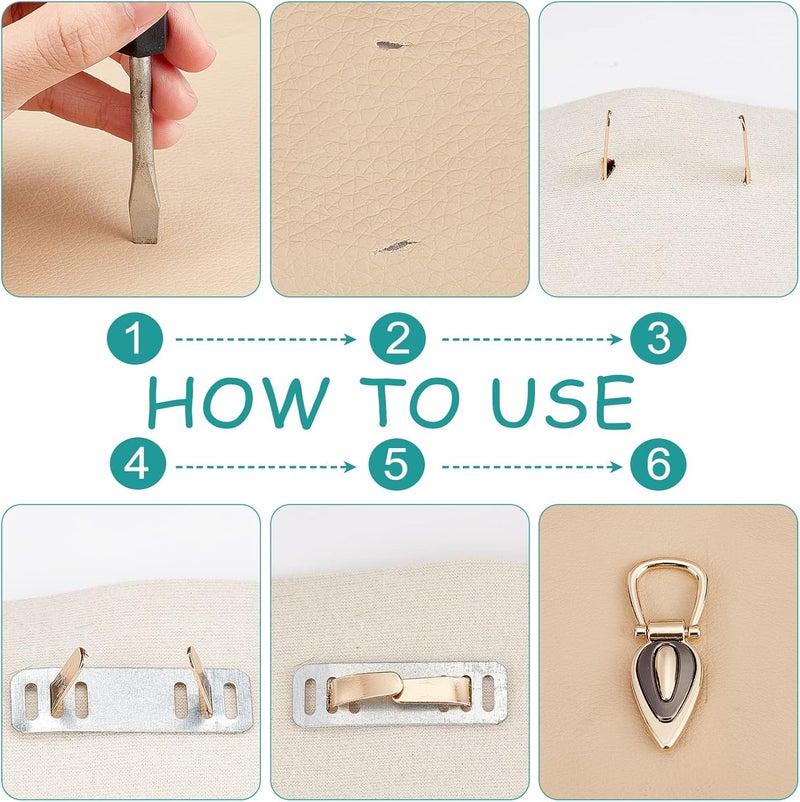 cheekyglo 8pcs Metal Bag Chain Buckle, 2 Styles Metal Side Clip Buckle with Side Loop Purse Suspension Clasp Handbag Chain Hanger Buckles Strap Connector Buckle Hardware for DIY Purse Shoulder Making - Image 2
