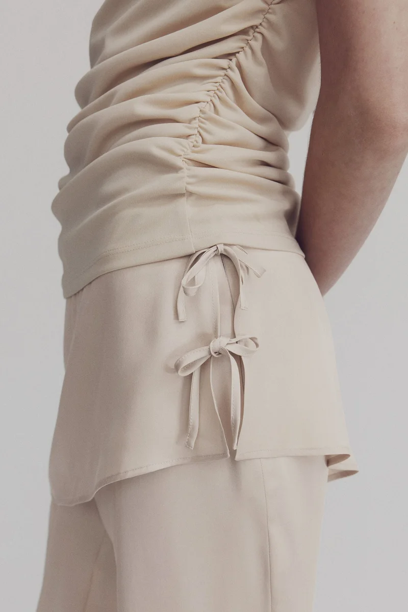 H&M Skirt-layered satin trousers