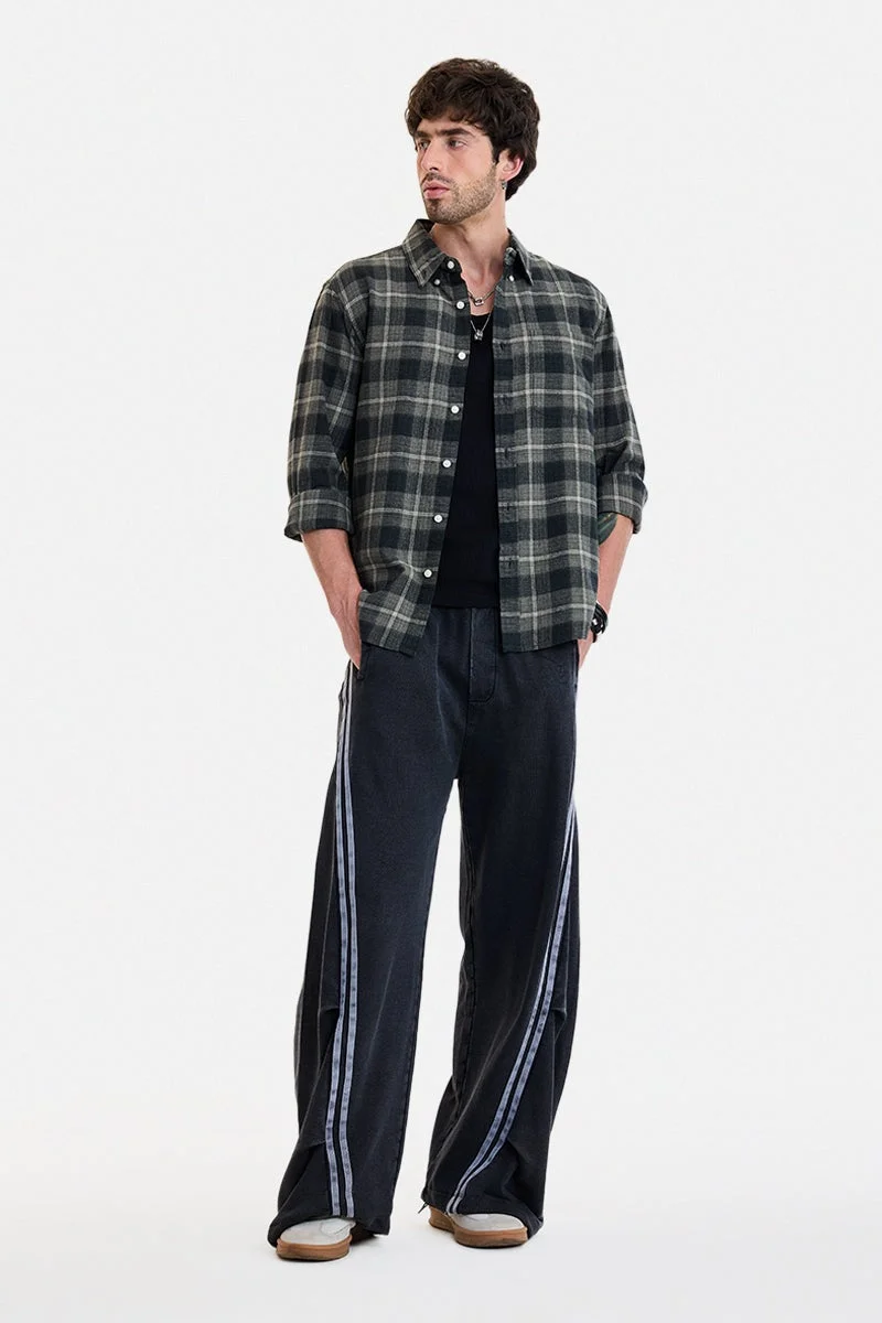SNITCH Dark Green Checkered Long Sleeve Regular Fit Shirt