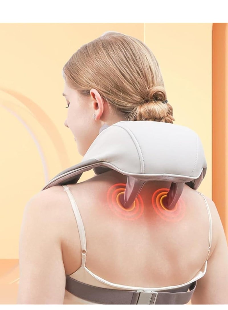 إسكدنيا جهاز تدليك الرقبة والكتفين بتقنية شياتسو مع التسخين لتخفيف التوتر واستهداف نقاط الضغط بجودة السبا. رأس تدليك ثلاثي الأبعاد كبير بتصميم قابل للارتداء لتوفير الراحة المثلى لتخفيف الألم واسترخاء العضلات - Image 3