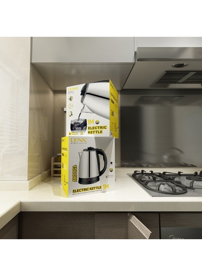 Denx Electric kettle from DENX with 1500 watts power for fast heating and outstanding performance. - Image 1