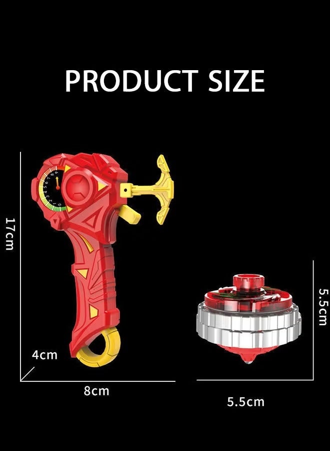 مجموعة من قطعتين من البلابل الدوارة، لعبة بلبل Burst Blade الدوارة مع قاذفتين ومقبض مخصص - أحمر وأزرق، بلبل دوار للأطفال، هدية عيد ميلاد - Image 3