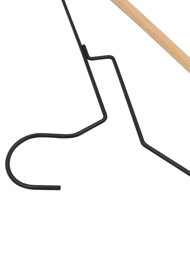 ZOBER High Grade Metal Hanger with Wooden Roller Non-Slip Ultra Thin Space Saver Durable & Strong Ideal for Suits, Pants, T-shirts, Coats, Dresses, and Scarves - Image 2