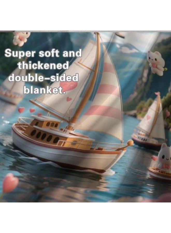 عام بطانية رقيقة من الفانيلا الكرتونية للأطفال والرضع (دافئة ومريحة، ومناسبة للنوم والألعاب) 70 سم * 100 سم - Image 4