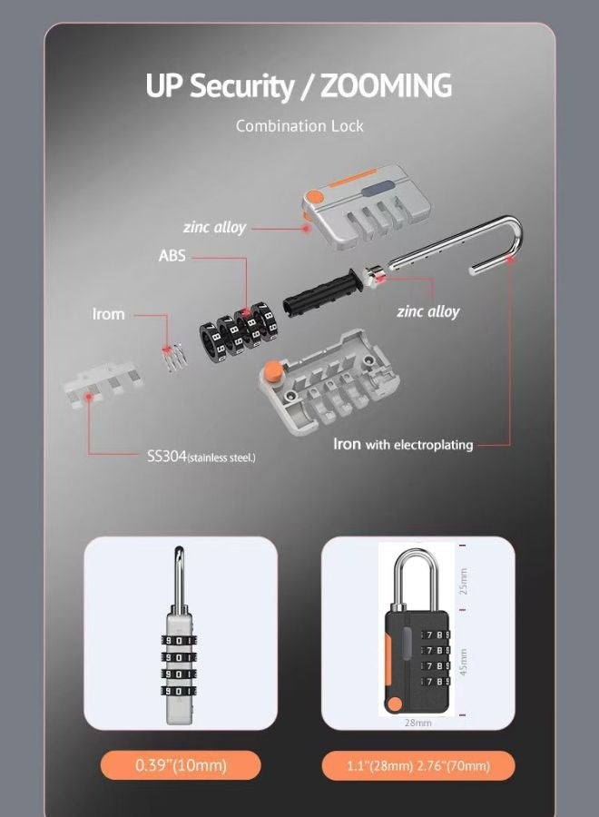 2 Pack Combination Lock 4 Digit Outdoor Waterproof Padlock, High Security for Personal Drawers and Luggage - Image 3