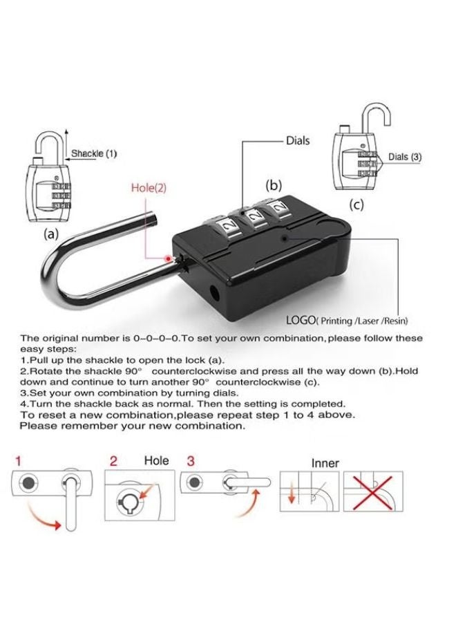 2 Pack Combination Lock 4 Digit Outdoor Waterproof Padlock, High Security for Personal Drawers and Luggage - Image 4