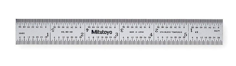 Mitutoyo 182-101 Steel Rule - 6 Inch Measuring Tool with Satin Chrome Finish - Image 3