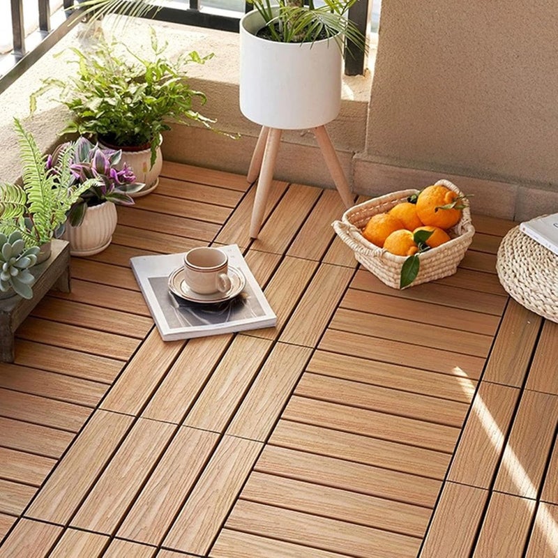 ordinarYone Realistic Wood Grains Flooring Panel Heavy Type 500kg Load Capacity Quick Assembly Patios Deck - Image 2