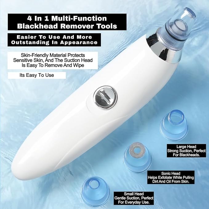 SHB SHB 4 in 1 MultiFunction Blackhead Whitehead Extractor Remover Device Pimple Removal Tool Skin Cleaner Acne Pimple Pore Cleaner Vacuum Suction Tool for Men and Women  - Image 2